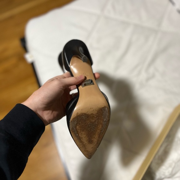 Michael Kors Womens Adelaide Black Leather Ankle Strap Heels Size 8 38.5 - Picture 12 of 12